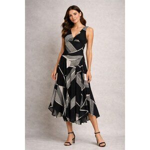 Rabbit Rabbit Rabbit Women's Midi Dress Sleeveless V Neck Multi Color Size 12